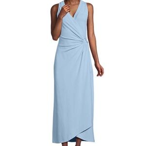 LANDS END Cotton Sleeveless Maxi DRESS Size: SMALL TALL New BLUE